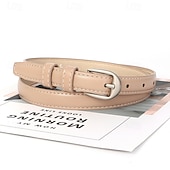 cheap Belt-Women's PU Buckle Belt PU Leather Metal Bucke Geometric Casual Daily Holiday Black Brown Beige Coffee