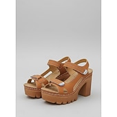 preiswerte Absatzsandalen-Damen Täglich Blockabsatz Offene Spitze Mode Kunstleder Klettverschluß Schwarz Weiß Pink