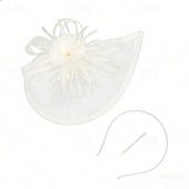 abordables Fascinadores-Fascinators Pluma Boda Cumpleaños Vintage Estilo lindo Retro Con Pluma Celada Sombreros
