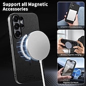 levne 2026 Samsung Galaxy S26 Série-telefon Carcasă Pro Samsung Galaxy S26 S25 Hrana S24 FE S23 Ultra Plus A56 A36 A26 A16 A55 5G A35 5G Magnetické adsorpční pouzdro Podpora bezdrátového nabíjení Nárazuvzdorné TPU PU kůže