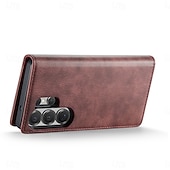 cheap 2026 Samsung Galaxy S26 Series-Phone Case For Samsung Galaxy S26 S26 Plus S26 Ultra Flip Cover Full Body Protective Retro Genuine Leather