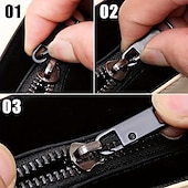 Χαμηλού Κόστους τέχνες, χειροτεχνία και ραπτική-Κιτ αντικατάστασης μεταλλικού φερμουάρ 6 τεμαχίων, αποσπώμενο σετ επισκευής αναβάθμισης για αποσκευές, σακίδια πλάτης, μπουφάν, πορτοφόλια, τσάντες