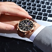 זול שעוני קוורץ-882 שעון גברים חדש, שעון כרונוגרף רב תכליתי קוורץ עם שלב ירח