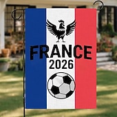 baratos Bandeiras de Jardim, Banner-Bandeira de jardim da seleção francesa de futebol para 2026, com design tricolor, emblema de galo e bola de futebol, decoração perfeita para áreas externas para fãs do futebol francês.