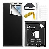 economico Curtain blackout-Tende oscuranti portatili, copertura temporanea per finestre, senza foratura, termoisolanti, bloccanti i raggi solari per camera da letto, viaggi e dormitorio.
