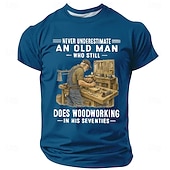  Homens, nunca subestimem um senhor de setenta anos que ainda trabalha com madeira. Camiseta vintage de carpinteiro com estampa, corte casual, ideal para presente de aniversário ou aposentadoria para