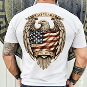 cheap Patriotic 250 T-shirts-4th of July 2026 250th Memorial Day Men's Patriotic Patriot 3D Print US Flag Crew Neck Short Sleeve T-Shirt Daily Street