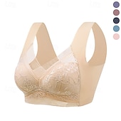 tanie Biustonosze sportowe i kamizelki-Damskie Biustonosz do jogi Stanik sportowy Bielizna Niskie wsparcie Oddychający Bezprzewodowy Wyściełany Jednolity/zwykły kolor Sport Odzież sportowa Czarny Rumiany róż Siłownia Trening Bieganie