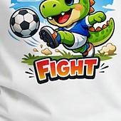economico Sport e Giochi 3D per Ragazzi-100% Cotone Bambini Ragazzi Bianco Grafico Calcio Magliette da calcio Maglietta Blusa Girocollo Manica Corta All'aperto Abbigliamento Quotidiano Moda Streetwear Designer Stampa Estate