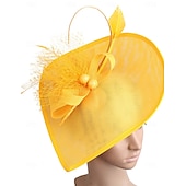 cheap Fascinators-Fascinators Polyester Wedding Birthday Vintage Cute Retro With Feather Headpiece Headwear