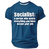  Maglietta politica divertente da uomo con la scritta "definizione di socialista", maglietta grafica conservatrice anti-socialista blu navy con stampa effetto invecchiato, regalo patriottico taglie