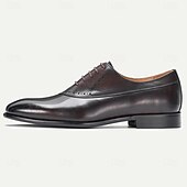 economico Scarpe Eleganti Classiche-scarpe eleganti da uomo in pelle di prima qualità: vera pelle di vacchetta, stile elegante e moderno, vestibilità comoda per gli uomini, perfette per eventi formali, matrimoni, feste, ufficio e occasioni speciali