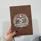 cheap U.S. 250th Anniversary-250th America Anniversary Notebook, U.S. 1776–2026 Commemorative Fountain Vegan Leather Journal, 250 Years Freedom Limited Edition Gift, Independence Patriots Journal