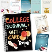  libretto di carte regalo per la sopravvivenza al college, libretto di carte regalo per la laurea 2026, formato 7 x 5 pollici, libretto organizer per la sopravvivenza, kit di assistenza per la partenza