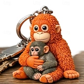 halpa Lahjat-Punch Monkey Meme Halauksen 3D Hartsa Avainketju Suloinen Apina Meme Avainrenkaankoru Eläinrakkauden lahja Hauska laukku charm avainketju avaimille repulle tai auton avaimille