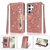 cheap 2026 Samsung Galaxy S26 Series-Phone Case For Samsung Galaxy S26 S26 Plus S26 Ultra Wallet Case Zipper Full Body Protective Kickstand Color Gradient sky PU Leather
