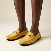Χαμηλού Κόστους Casual loafers-Ανδρικά κίτρινα μοκασίνια με slip-on, casual, με μεταλλικά στοιχεία και άνεση, για καθημερινή χρήση, ταξίδια, γραφείο, Σαββατοκύριακα και smart casual τζέντλεμαν.