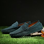 economico Mocassini casual-Per uomo Vintage Casual Quotidiano Camoscio Confortevole Traspirante Mocassino Giallo Chiaro Grigio scuro Vinaccia Estate Primavera Autunno