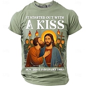  Heren Bijbel Het Begon Met Een Kus Judas Kust Jezus Religieuze Parodie Grafisch T-shirt Hoe Is Het Zo Eindegekomen Grappige Christelijke Meme Casual Geschenk Designer Kleding Apparel