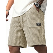 economico Pantaloncini casual-Per uomo Shorts Pantaloncini casual Pantaloncini di velluto a coste Tasca Semplice Comodità Traspirante Corto Casuale All'aperto Vacanza Vacanza Streetwear Nero Bianco Inelastico