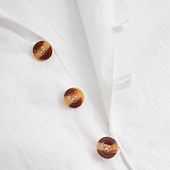 cheap Classic-Men's Shirt Linen Shirt Summer Shirt Casual Shirt Button Up Shirt Plain Casual Daily Blue Black White Pink Long Sleeve Stand Collar Summer Spring Clothing Apparel Button Front