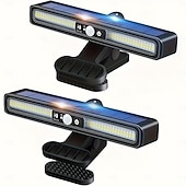 abordables Appliques d'extérieur-Lot de 2 appliques murales extérieures étanches, intelligentes et à détecteur de mouvement, avec 36 LED 5630 haute luminosité, 3 modes d'éclairage, lampes LED multifonctionnelles pour jardin, cour,