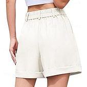 abordables Pantalones cortos bermudas-Mujer Bermudas Pantalón corto Pantalones cortos de verano Pantalones cortos de playa Vacaciones Moda Casual / Diario Corto Alta cintura Cremallera Bolsillo Cintura elástica Comodidad Secado rápido