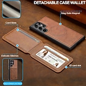 preiswerte 2026 Samsung Galaxy S26 Serie-Handy Hülle Handyhüllen Für Samsung Galaxy S26 S26 Plus S26 Ultra Rückseite Magnetische Adsorption Brieftaschenhülle Mit Ständer Abnehmbar Unterstützt kabelloses Laden Retro PU-Leder