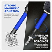 olcso Ručni Alati-46 darabos mágneses ütvecsavarozó készlet, univerzális dugókulcsok, metrikus dugókulcsok, csavarhúzóbitek, dugókulcs-adapterek, fúróhosszabbítók, szárnyasanya-behajtó, festett ötvözött acél,