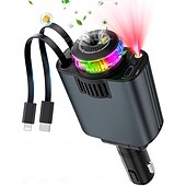 Недорогие Декоративные огни-Выдвижное автомобильное зарядное устройство USB-C с быстрой зарядкой 120 Вт, автомобильный адаптер для прикуривателя со звездами и ароматерапевтической подсветкой, незаменимые автомобильные зарядные устройства, подарки для путешественников, мужчин и женщи