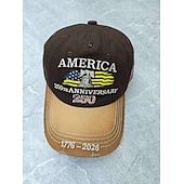  Unisex 250th/independence Hat Baseball Cap Portable Breathable Daily Outdoor Street Embroidery Flag