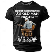 preiswerte Musik- und Instrumenten-Grafik-T-Shirts-Herren Alter Mann Lustiger Slang T Shirt Kurzarm T-Shirt 3D-Druck Rundhalsausschnitt Hemd Mode Täglich Täglich Straße Blau Hellblau Grapefruit-Heide Sommer Frühling Bekleidung S M L XL XXL XXXL 4XL