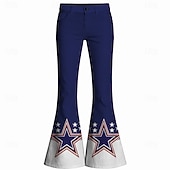  250th Anniversary USA Retro Vintage 1970s Pants Bell Bottom Pants Hippie Disco High Waist Fancy Dress Women's Masquerade 4th of July Party Independence Day Adults' Pants