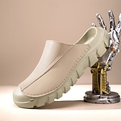 abordables sandales d'extérieur-Sabots blancs décontractés pour homme – chaussures légères à semelle épaisse, style minimaliste, pour les voyages, les vacances et le quotidien