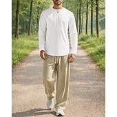 economico Tute da ginnastica-Per uomo Tuta da Ginnastica Tuta da Jogging Tute da allenamento Coulisse 2 Pezzi Tinta unita Set di Abbigliamento Sportivo Estate Primavera Nero con Bianco Cáqui Escuro Allenamento in Palestra