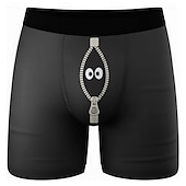  Муж. Мультипликация Большие глаза Имитация молнии Эластичные боксерские трусы Плавки Боксерские шорты для плавания Веселая Повседневные Дом Пляжный отдых