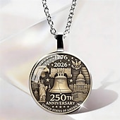  Set di 3 pezzi per la collana del 250° anniversario degli Stati Uniti: ciondolo con aquila 2D e bandiera americana, gioiello commemorativo patriottico, oggetto da collezione 1776-2026, Giorno dell'Indipendenza, 4 luglio, regalo per l'orgoglio americano.