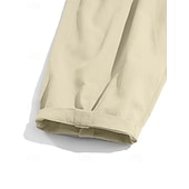 baratos Feriado-Homens Calças de linho Calça verão Calças de praia Com Cordão Bolsos Tecido Confortável Respirável Comprimento total Diário Casa Ao ar livre Férias Simples Preto Branco Sem Elasticidade