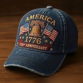 Недорогие Патриотические 250 шляпы-Муж. Шляпа к 250-летию США Бейсболка Шляпа от солнца Шляпа дальнобойщика Белый Темно синий Полиэстер С принтом Мода На каждый день Патриот Повседневные Для улицы Буквы Американский флаг