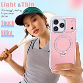 abordables Carcasas iPhone-teléfono Funda Para iPhone 17 Air 17 Pro Max iPhone 17e 16 15 14 Pro Max Plus 16e 13 Pro Max Funda Trasera adsorción magnética con Soporte Traslúcido Soporte de carga inalámbrica TPU Acrílico