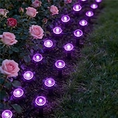 cheap Solar String Lights-Solar-Powered Led Path Garden Lights  Purple Fairy Lights 30LED IP44 Waterproof  And Durable Recessed Outdoor Garden Lights Suitable For Decorative Lighting Of Walkways Lawns, Camping Parties