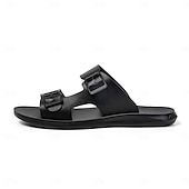 preiswerte Urlaubsandalen-Braune Herren-Sandalen mit Doppelschnalle, offene Zehenpartie, lässige Strandschuhe, verstellbar, bequem, Sommerschuhwerk für Urlaub, Strandreisen, Resortbesuche, Freizeit im Freien, Spaziergänge und den täglichen Gebrauch im Sommer