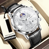 זול שעוני קוורץ-882 שעון גברים חדש, שעון כרונוגרף רב תכליתי קוורץ עם שלב ירח