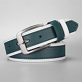 abordables Cinturones de hombre-Hombre Cinturón Hebilla de pasador Hebilla automática Cromo PU Ropa de calle Moderno Casual Ocio Bloque de color Azul Marino Marrón Diario Negocio Formal Cinturón de Cintura