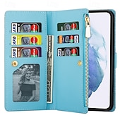 cheap 2026 Samsung Galaxy S26 Series-Phone Case For Samsung Galaxy S26 S26 Plus S26 Ultra Wallet Case Zipper Full Body Protective Kickstand Color Gradient sky PU Leather