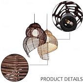 economico Modello a lanterna-25 cm Design di Lanterna a Sospensione Lampada a sospensione Rattan Finiture Verniciate Moderno 110-120V 220-240V