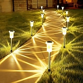 cheap Pathway Lights &amp; Lanterns-Solar Outdoor Lights, Solar Pathway Lights Outdoor Waterproof, Stainless Steel Stake Lighting for Garden Yard Path Walkway Driveway Patio Lawn Outside Decor,Color Changing