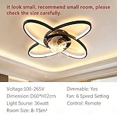abordables Plafonniers à intensité variable-Ventilateur de plafond moderne avec éclairage, profil bas, télécommande et application de contrôle, 6 vitesses, pales réversibles, éclairage LED à intensité variable pour salon, chambre ou cuisine.