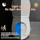 abordables Luces del baño-1 unidad de lámpara colgante con forma de gota de agua, novedosa y creativa, con sensor humano, luz ambiental inteligente y automática, luz nocturna RGB recargable para inodoro.