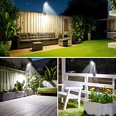 halpa Ulkotilojen seinävalaisimet-2 kpl ulkokäyttöön tarkoitettuja aurinkokennolla toimivia liiketunnistimella toimivia seinävalaisimia, IP65-vedenpitävä, 60 LED-helmeä, klipsikiinnitys, 3 tilaa, LED-turvavalo &amp;koristeelliset valot